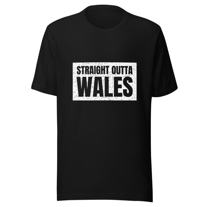 Straight Outta Wales Unisex T-Shirt (Black)