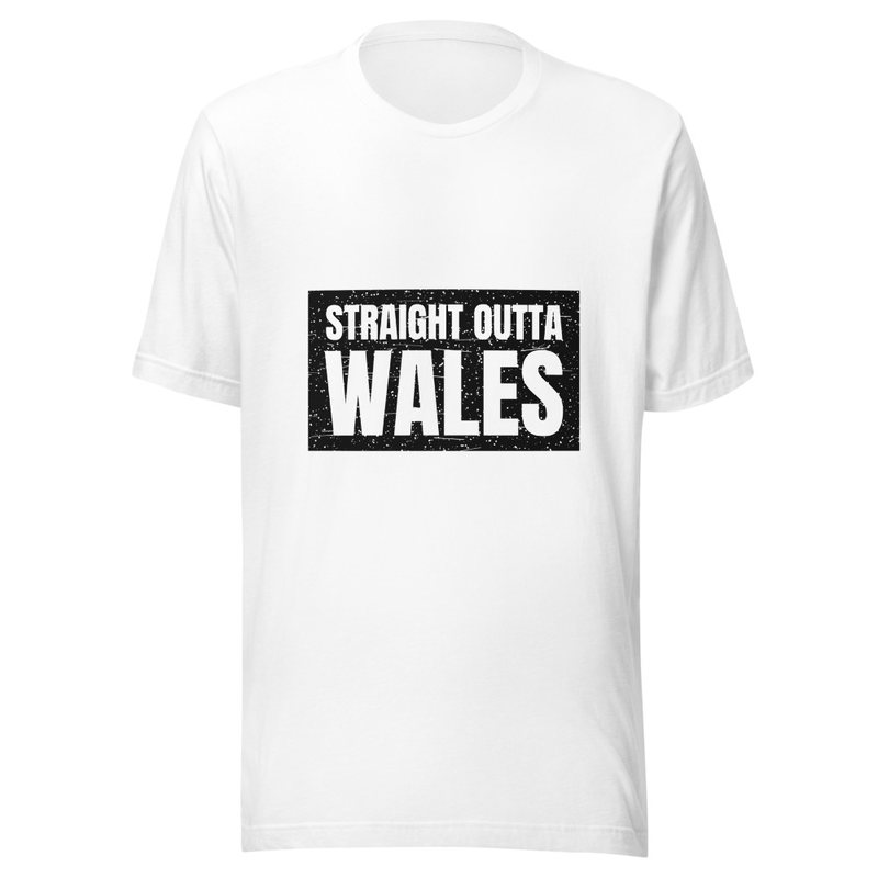 Straight Outta Wales Unisex T-Shirt (White)